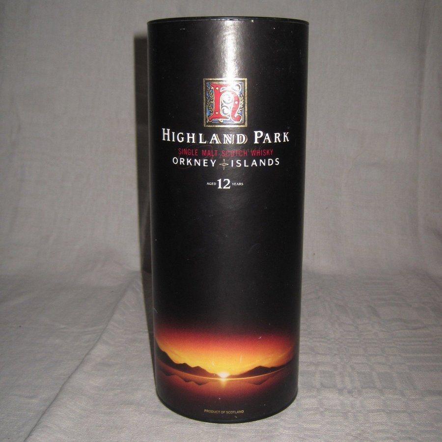 BURK HIGHLAND PARK Scotch Whisky burk varuförpackning ** vintage retro 1990 tal