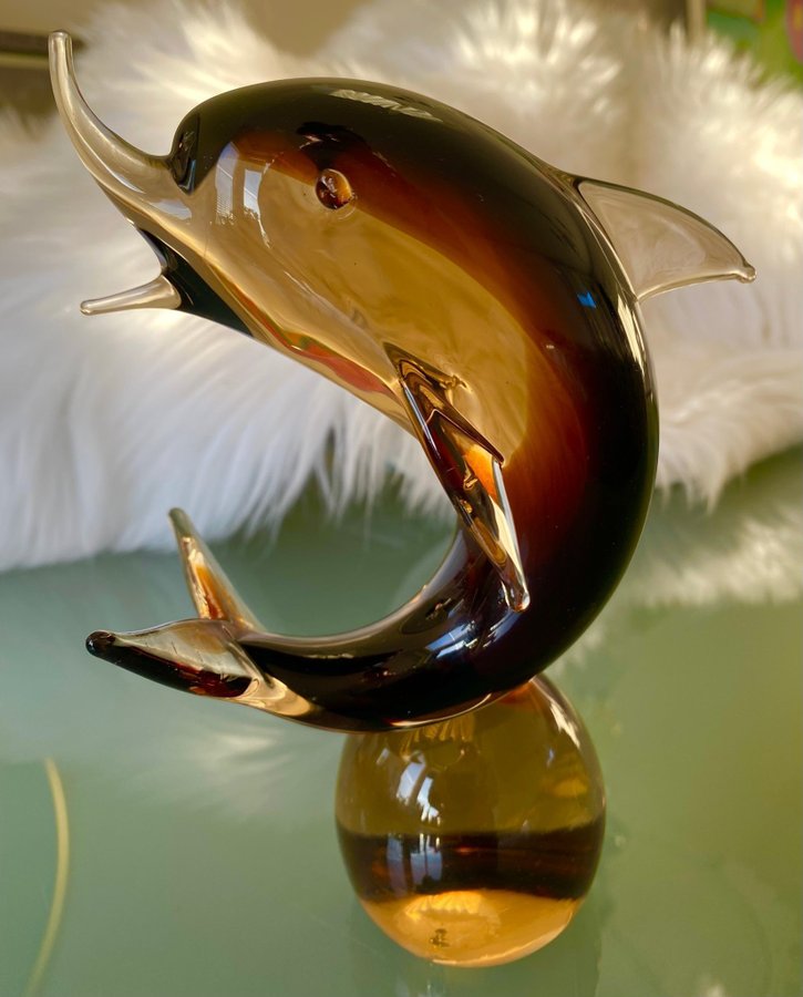 glasfigur Delfin, konstglas