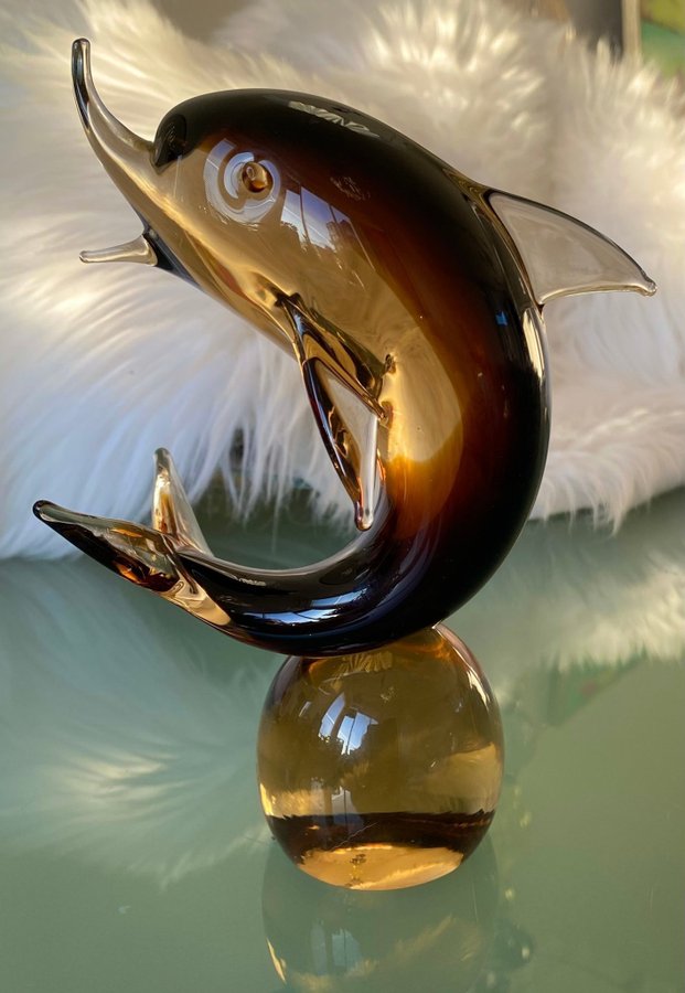 glasfigur Delfin, konstglas