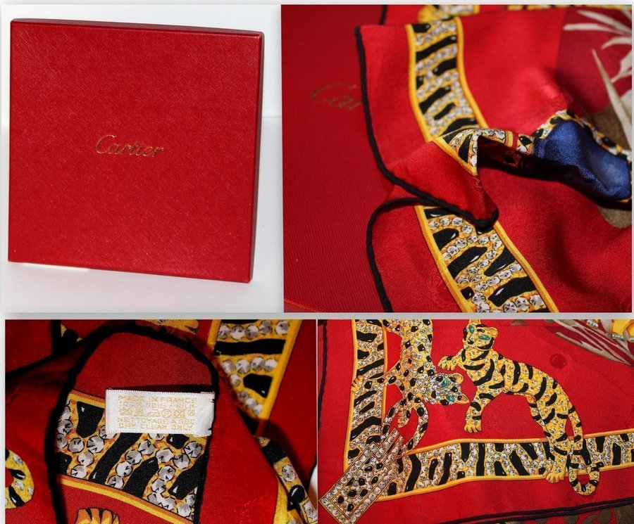 Vintage äkta CARTIER scarf i originalbox inkl äkthetsintyg!