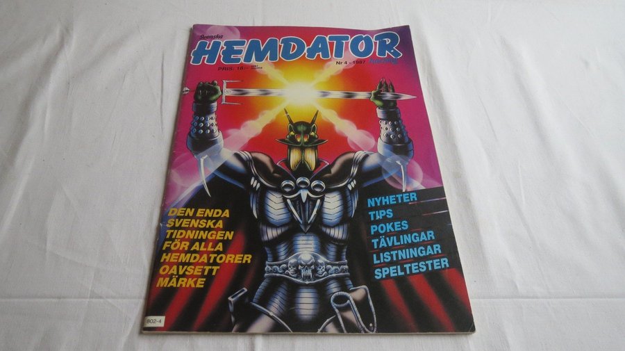 TIDNING / Svenska HEMDATOR Hacking NR 4 - 1987 - Commodore 64, Amiga, Atari mm