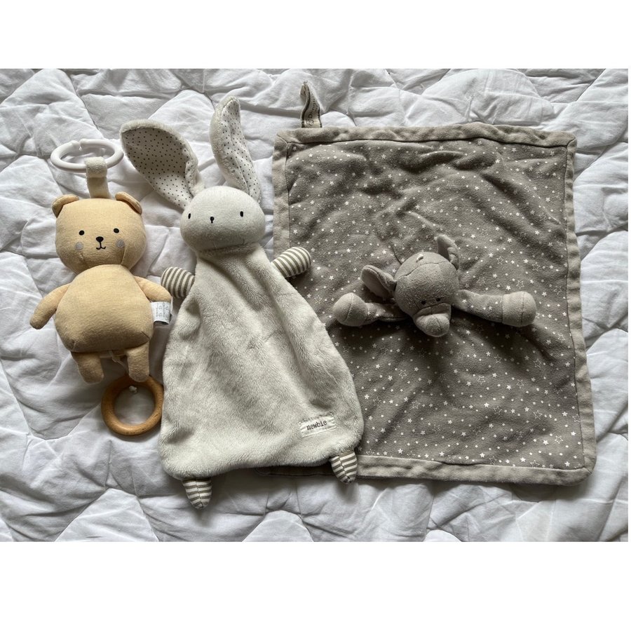 Babyset med kanin björn och elefant