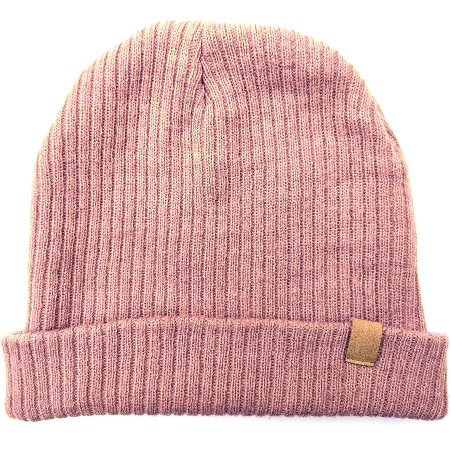 Beanie-mössa vintermössa fransk rosa ribbstickad strl one size fits all