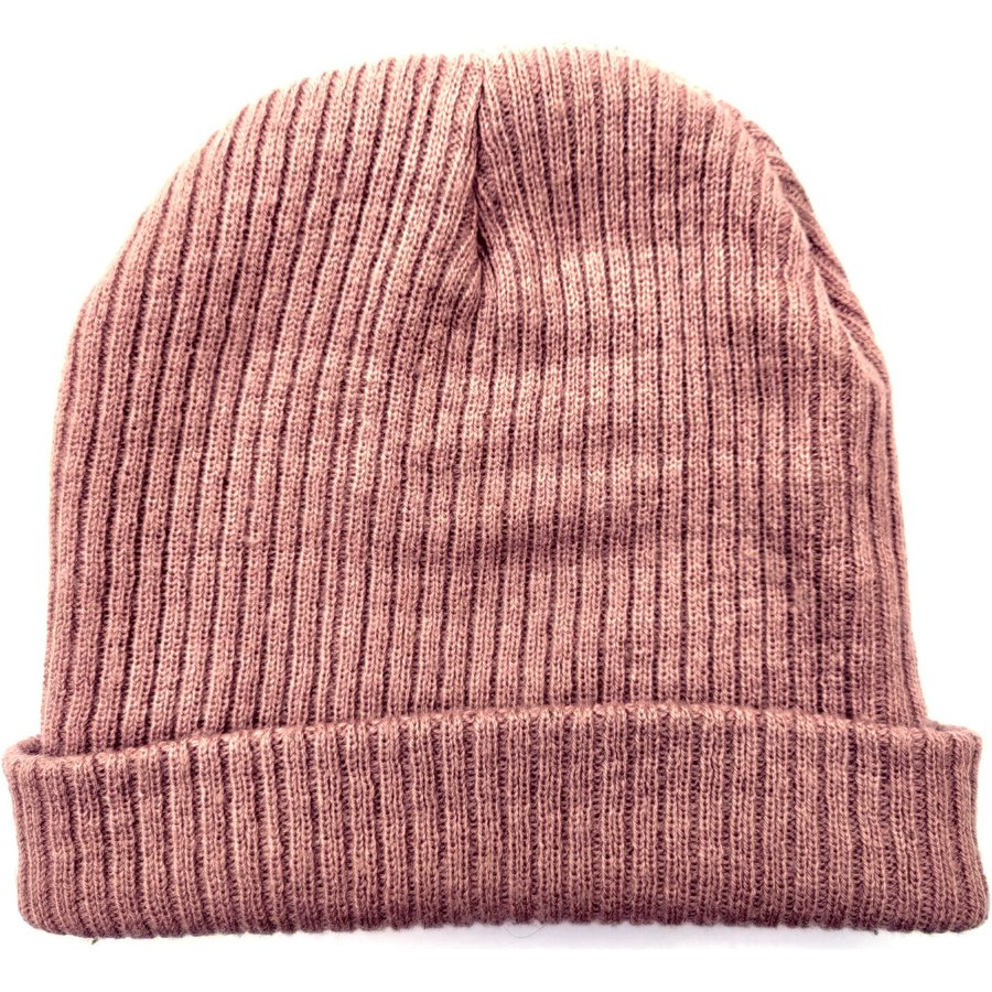 Beanie-mössa vintermössa fransk rosa ribbstickad strl one size fits all