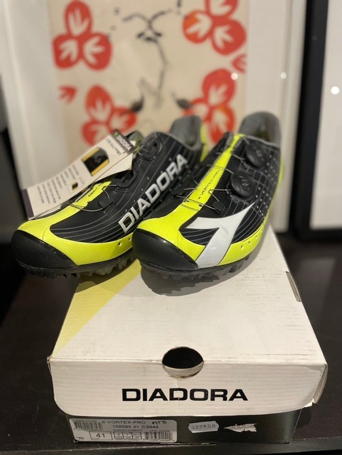 Diadora X Vortex Pro MTB Cykelskor Svart/Gul Storlek 41