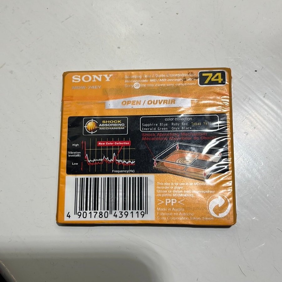 Sony MDW-74EY MiniDisc 74 min.RCA kabel