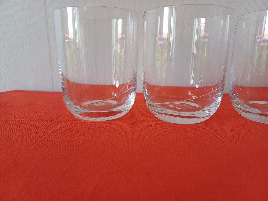 KOSTA BODA "Line" Anna Ehrner whiskyglas kristall 4 st