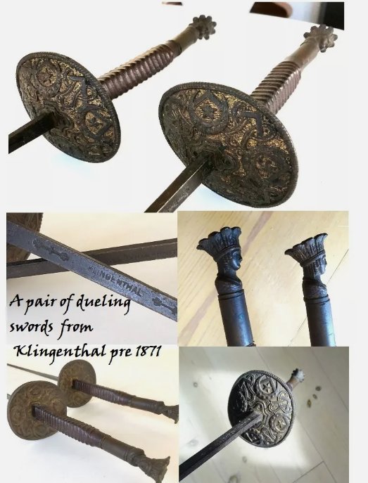 Exceptional set of duelling florets from Klingenthal pre 1871