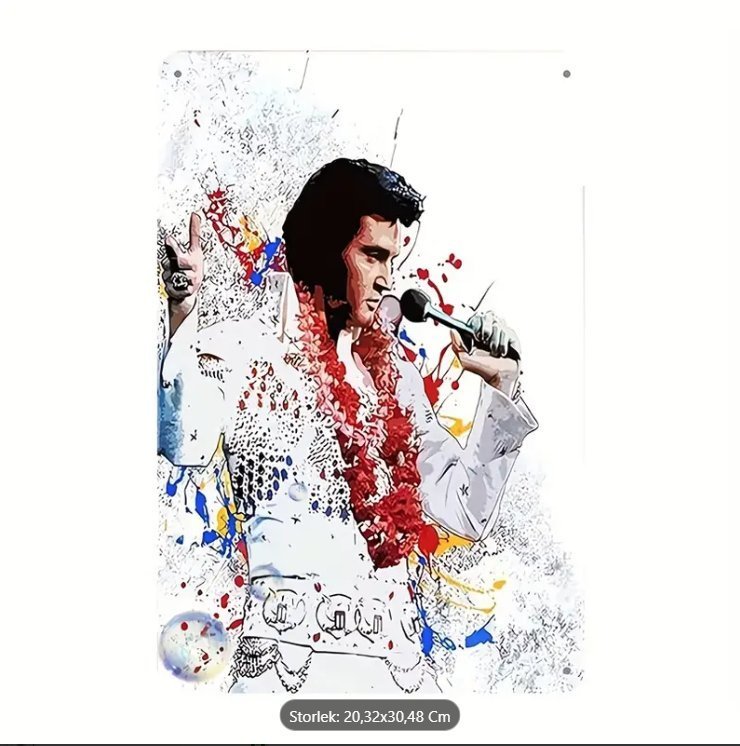 Elvis Presley - Metallskylt 30 x20 cm