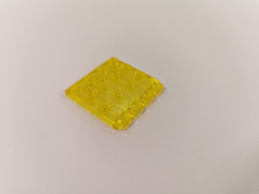 Lego - space - transparent - hinge - 4x4 - part 4213 - gul (trans yellow)