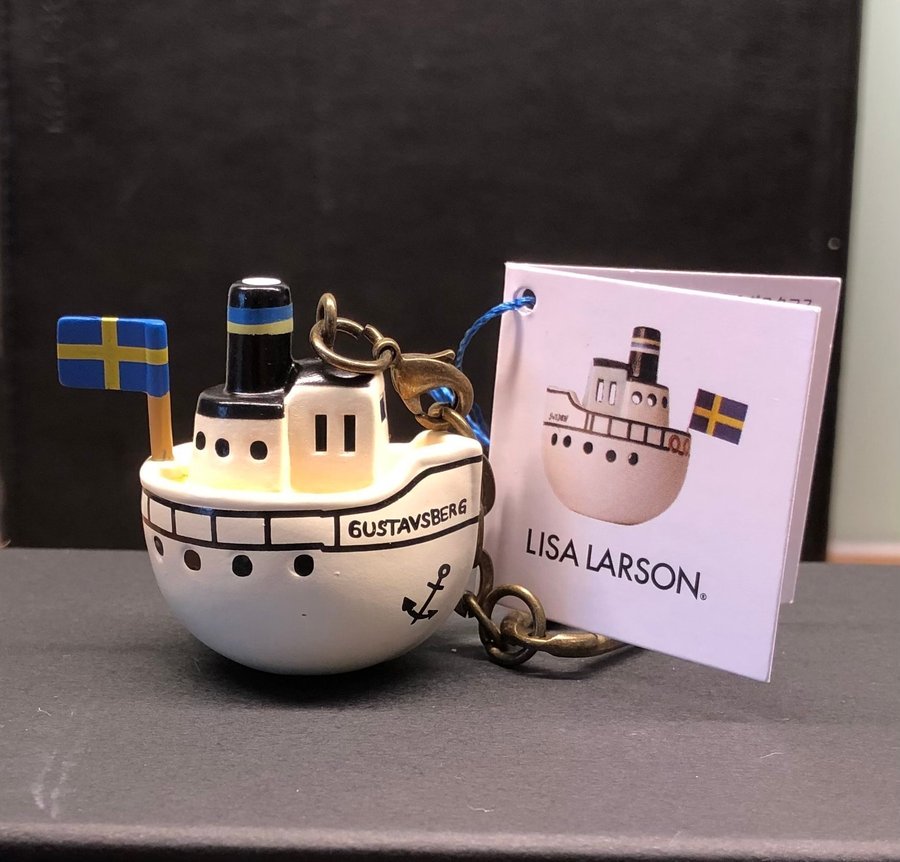 Lisa Larson Båt Gustavsberg miniatyr nyckelring tillverkad för Japan