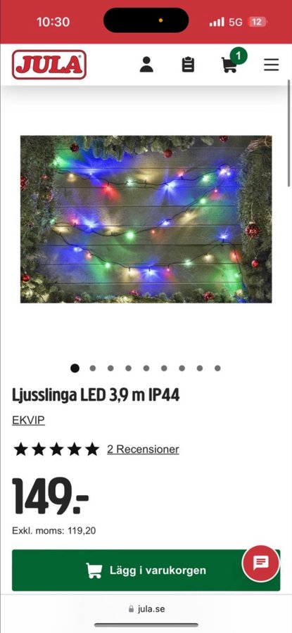 Ljusslinga LED 3,9 m IP44