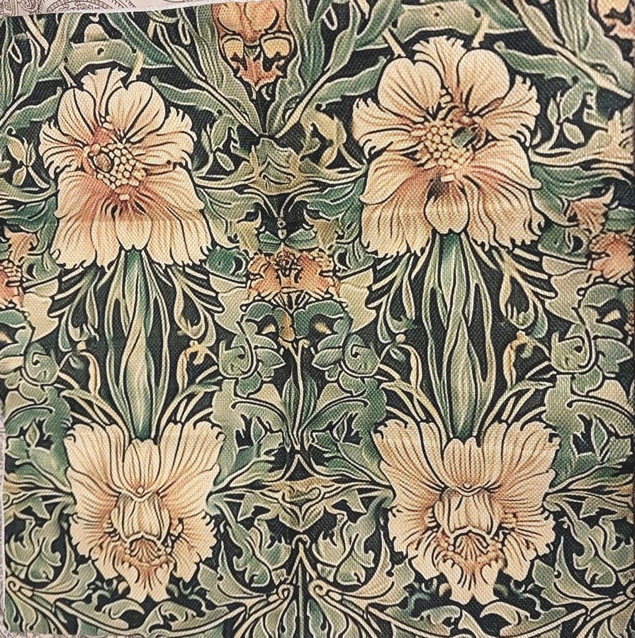 WILLIAM MORRIS LINNE Kuddfodral med blommönster örngott till kudde