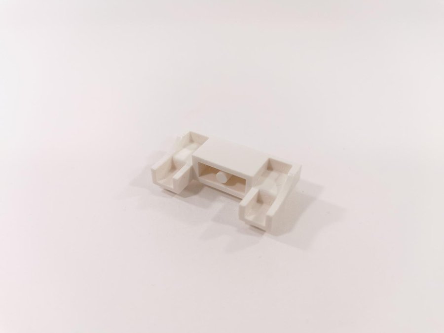 Lego - brick - modified - front - 2x4 / 1x4 - part 52038 - vit