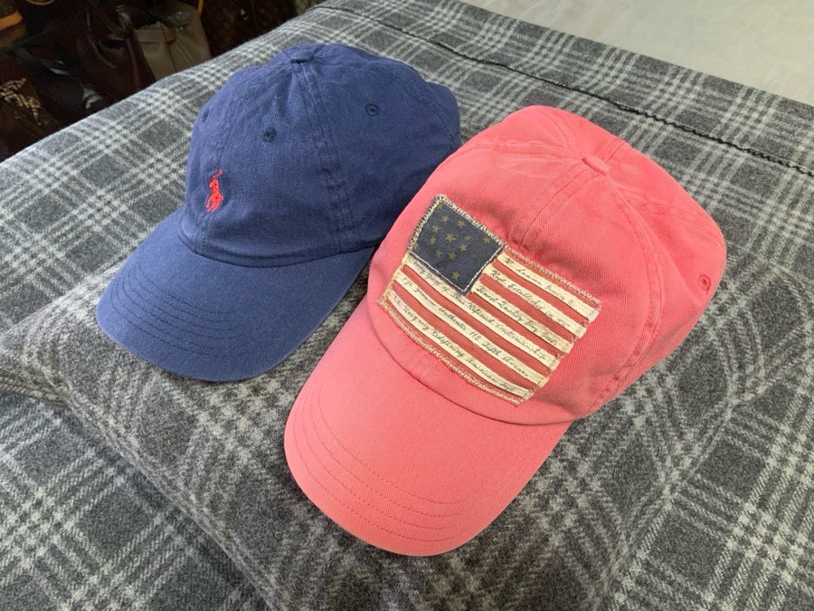 Polo Ralph Lauren blå  rosa keps storlek ONE SIZE FITS ALL nypr ca 600 kr/st