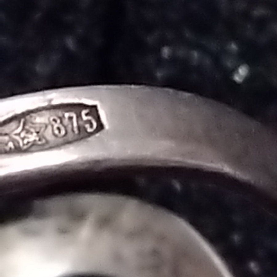 Vintage jättefin ring. Silver 875. Stl 16.