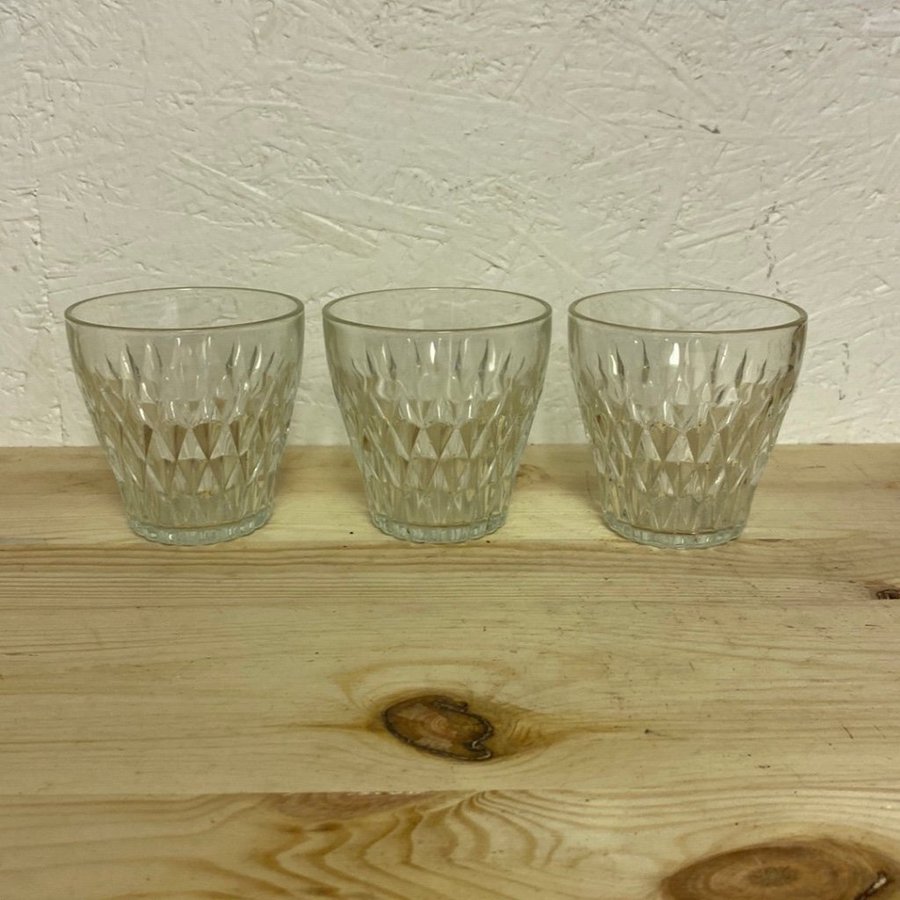 3 st glas från Veréco Frankrike retro vintage