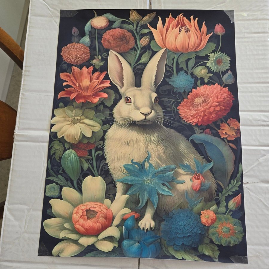 Ljuvlig bild på canvasduk, tavla, poster, HARE/KANIN, WILLIAM MORRIS