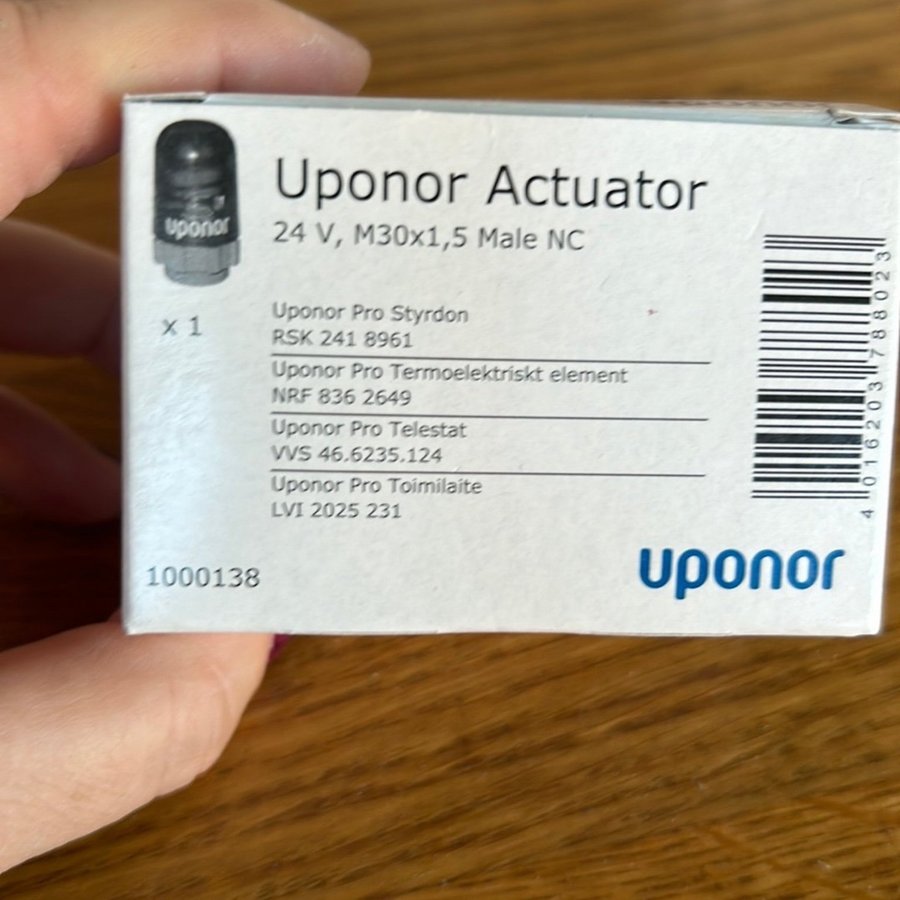 Uponor Aktuator 24V, M30x1,5 Male NC