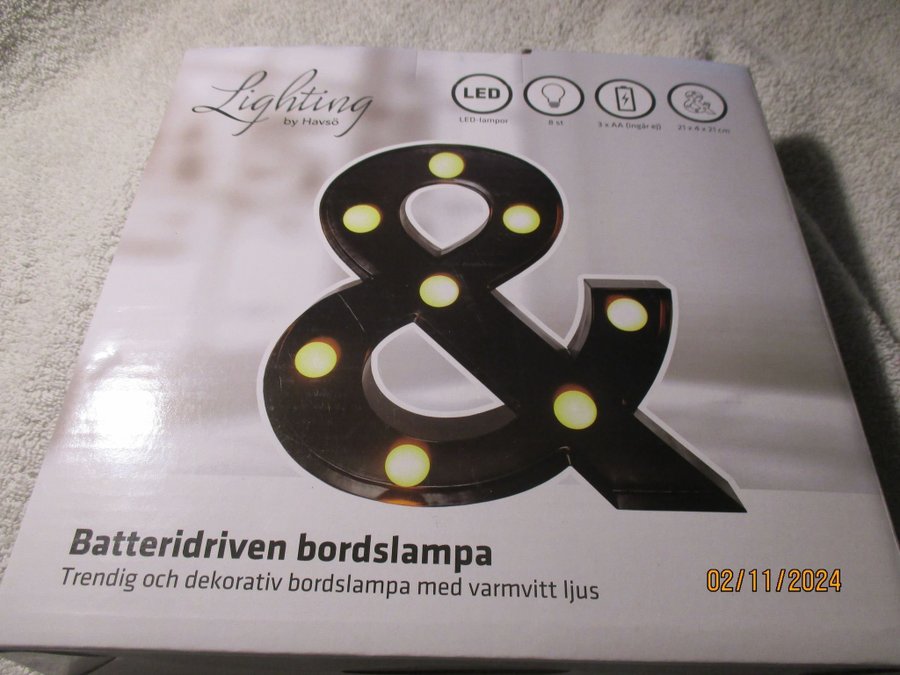 LIGHTNING BY HAVSÖ BATTERIDRIVEN BORDSLAMPA LED 550023 NY I OBRUTEN FÖRPACKNING