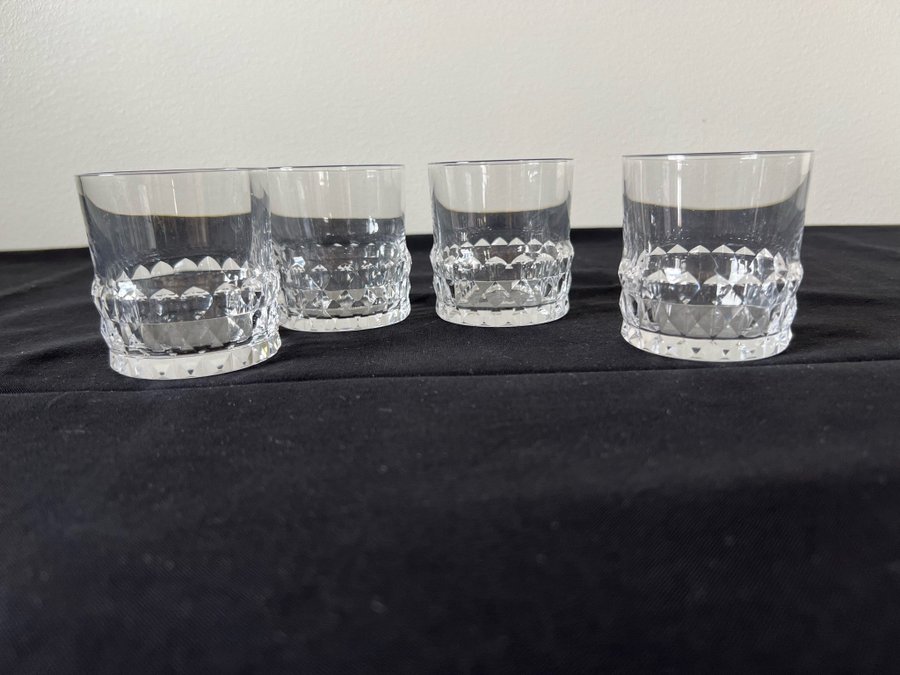 4 st Vintage Orrefors * SILVIA * Selter/Whiskyglas design Ingeborg Lundin