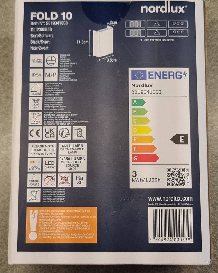 LED-utomhusvägglampa Fold 3 stycken HELT NYTT