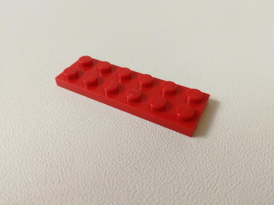 Lego - plate - platt - bas - 2x6 - part 3795 - röd