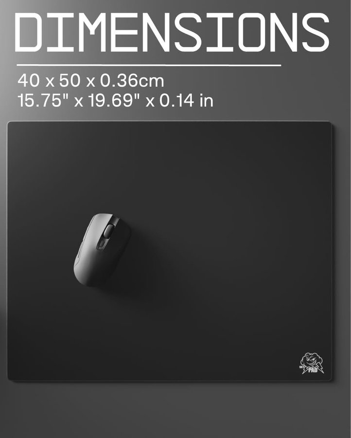 SkyPAD Glass 3.0 XL Gaming Mouse Pad | 400x500mm | Black | Glass Surface |