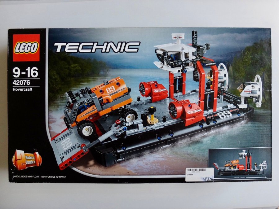 LEGO Technic 42076 Hovercraft, svävare, OÖPPNAD!