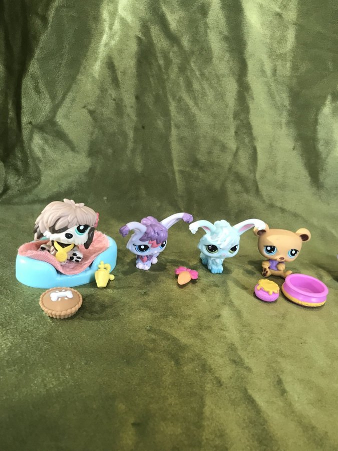 Littlest Pet Shop figurer - 6 st + flera tillbehör!