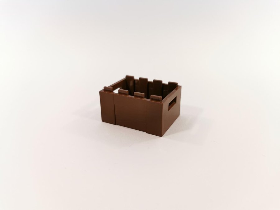 Lego - tunna - låda - 3x4x1 - part 30150 - brun (old brown)