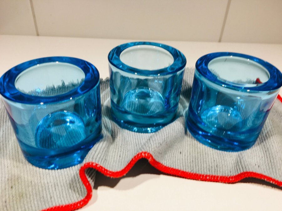 IITTALA Marimekko Kivi Ljuslykta havsblå-turkos-blå