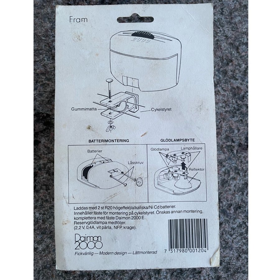 Batteridriven cykellykta retroDaiman 2000