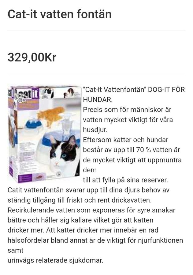 Cat-it vattenfontän