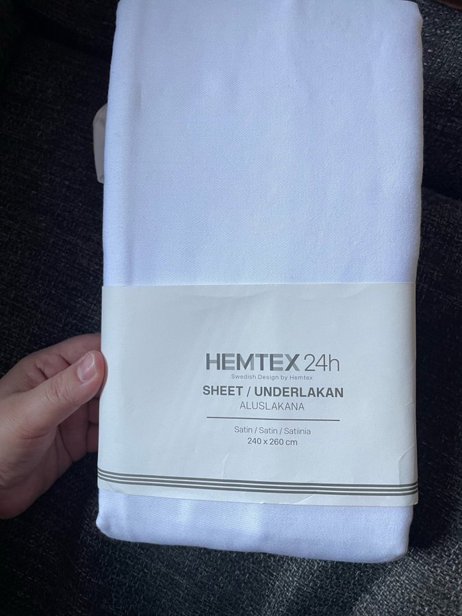 Hemtex 24h Underlakan Satin Vit 240x260 cm