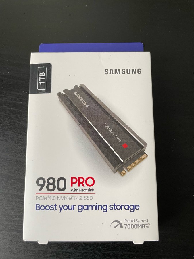 Samsung 980 Pro 1TB M2 SSD (ny uppackad)