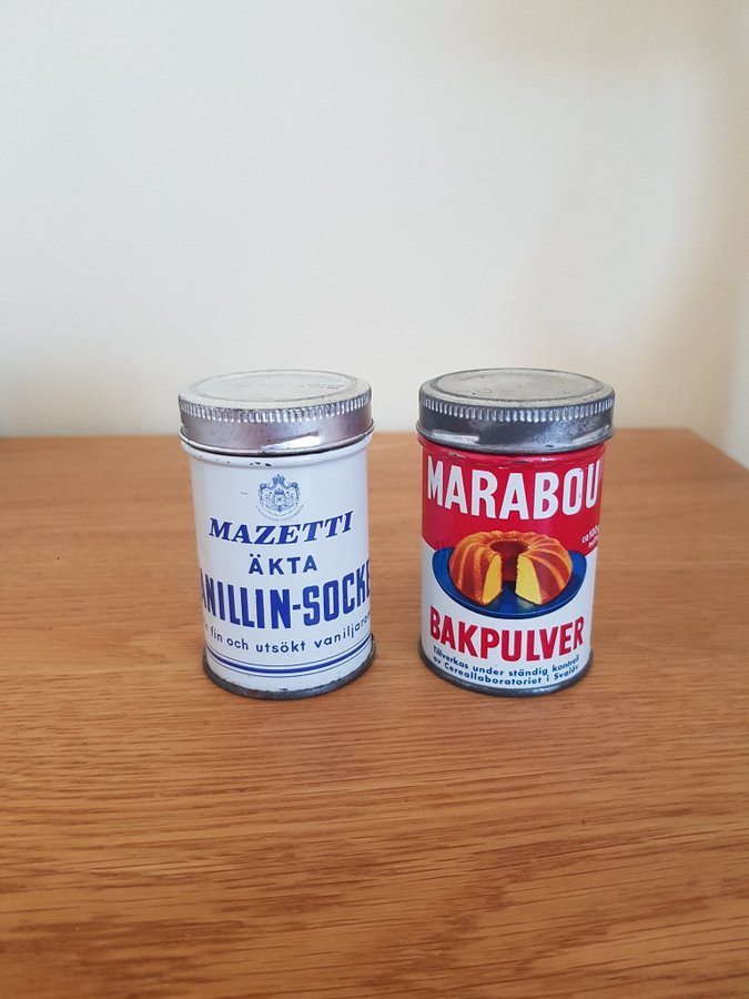 Plåtburkar Mazetti Marabou Vanillinsocker Bakpulver - RETRO