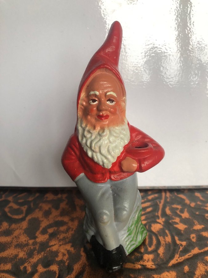 Tomte Med Ljushållare – Gräfenroda – Tyskland – Vintage