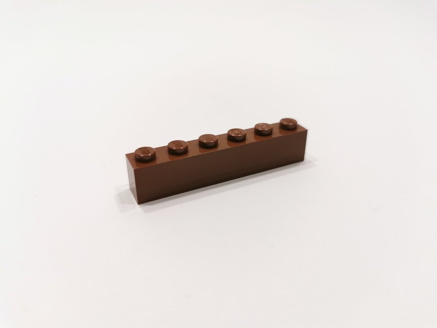 Lego - brick - bas - 1x6 - part 3009 - brun (reddish)