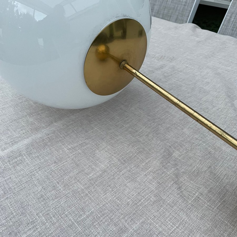 Klotlampa funkis-stil i mässing och glas ikea vintage