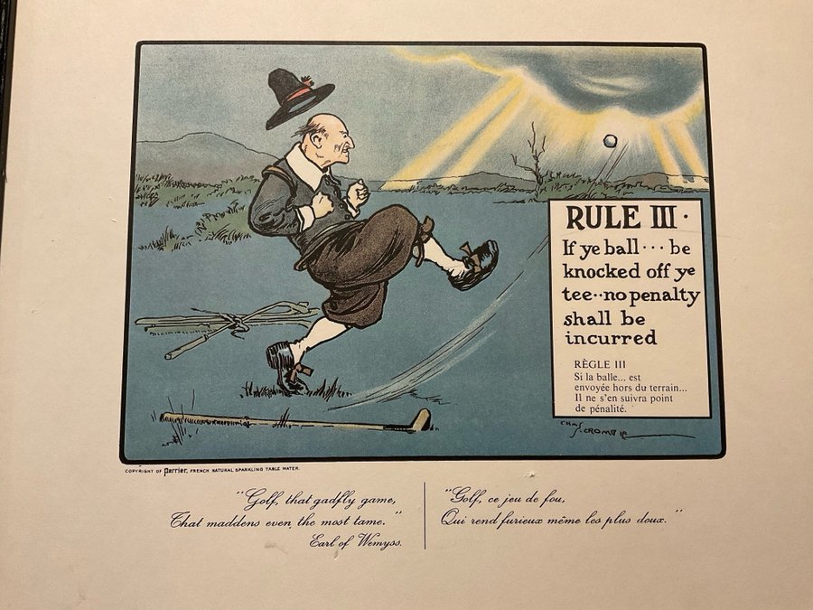 RULE III-CHARLES CROMBIE Tryck efter "The Rules of Golf" för Copyright Perrier