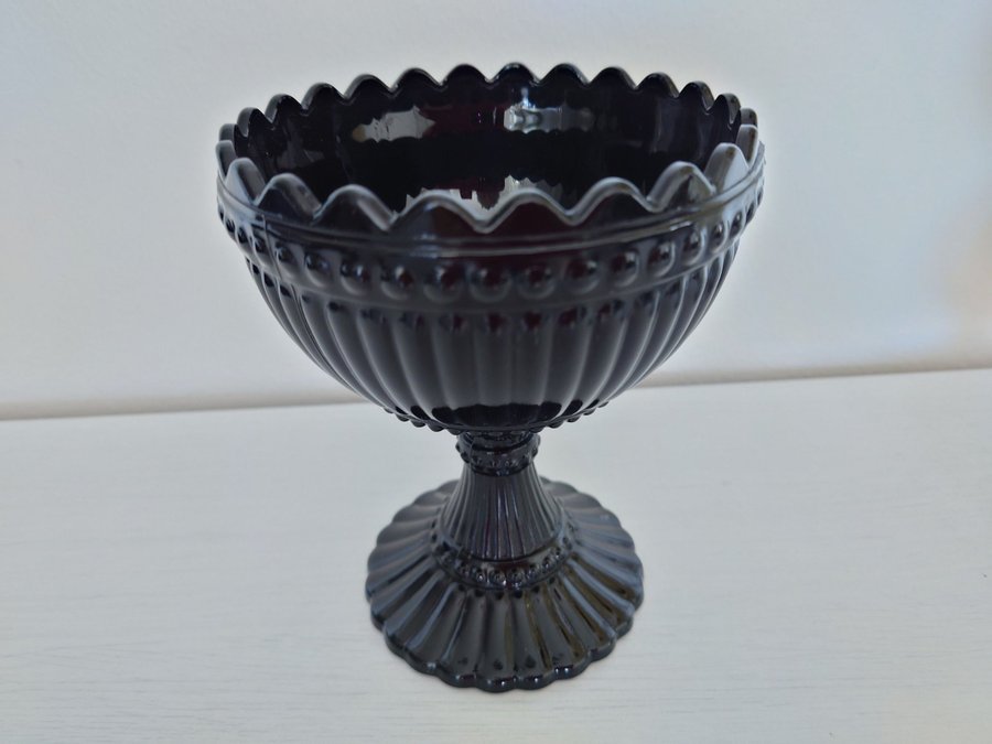 IITTALA "MARIMEKKO" STOR BLACK OPAL GLAS SKÅL