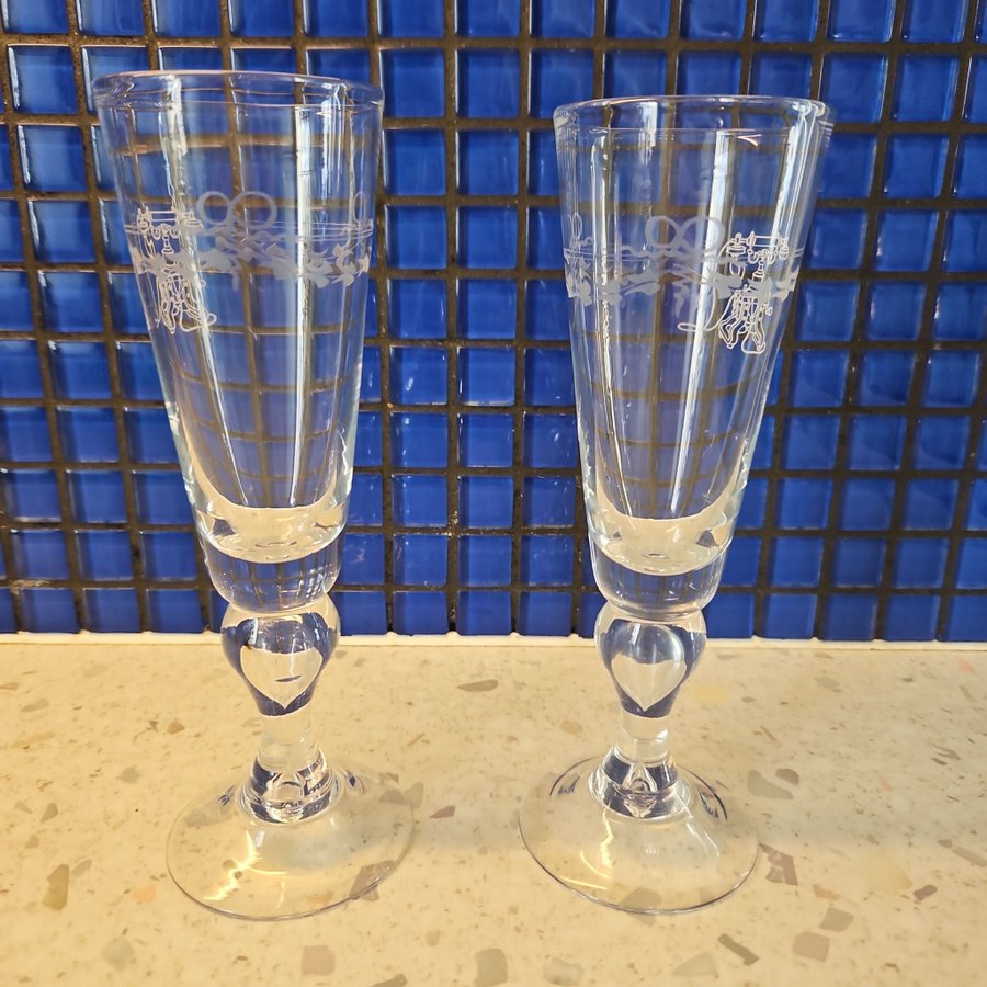 Reijmyre champagneglas Antik gamla telefon kristallglas