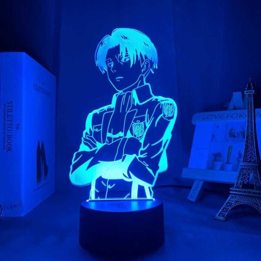 AOT Attack On Titan Levi Ackerman 3D LED-Lampa