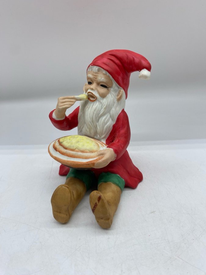 Jultomte Figur i Porslin Jul Advent Vintage Retro