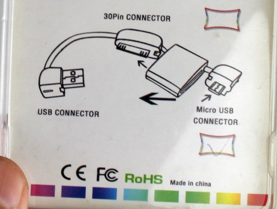 NY! Laddkabel USB - 30pin (30 stift) - Micro USB i form av väska TURKOS