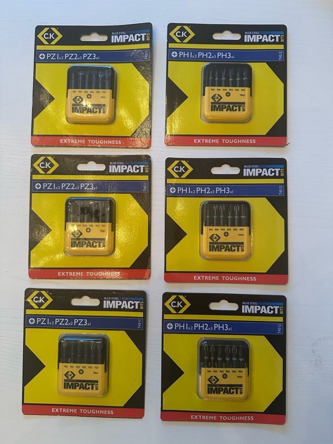 6 set CK premium Impact bits. PH samt PZ