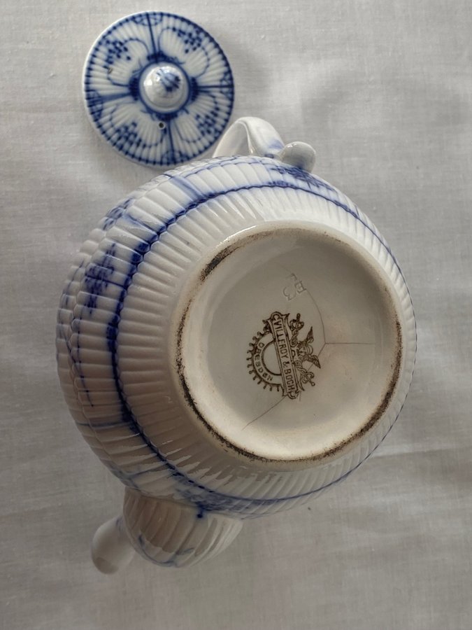 Villeroy  Boch - Dresden, Kaffekanna,Musselmalet dekor 1900 tal, Retro, Vintage