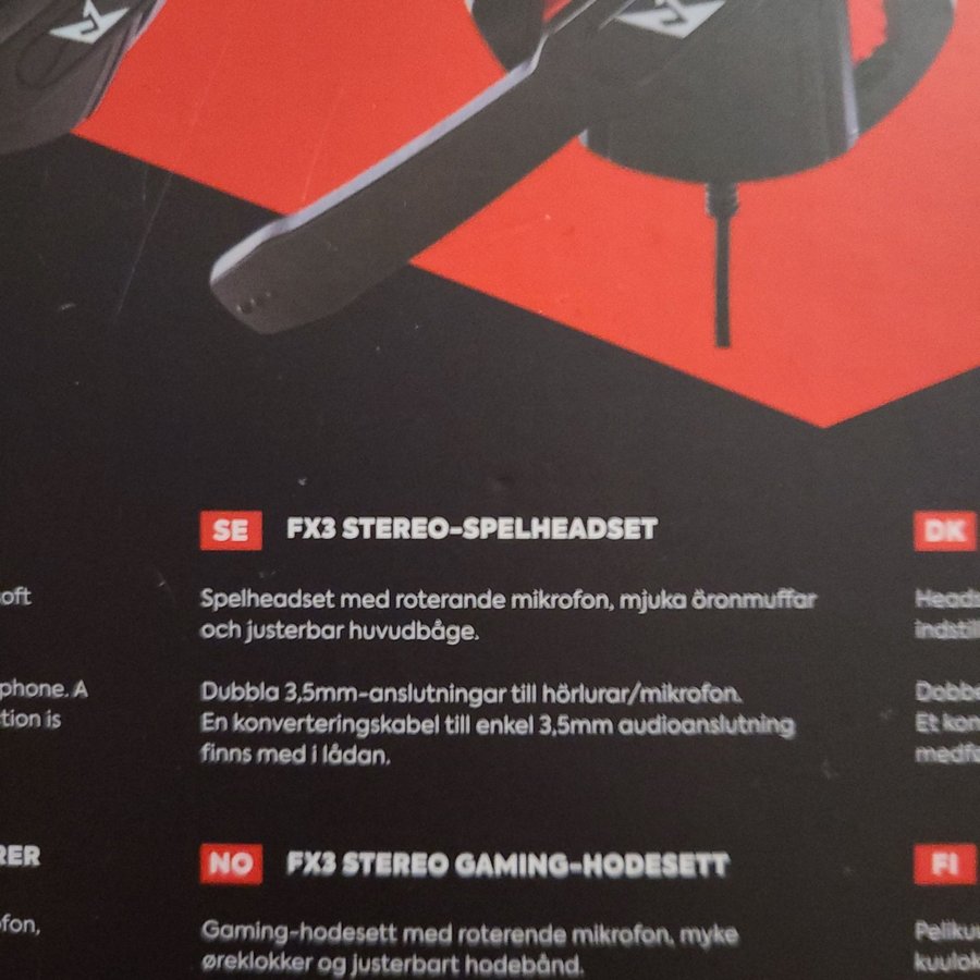 Helt nya hörlurar FX3 Gaming