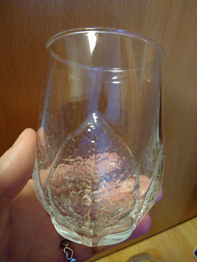 Små Aspen glas 7 st Arcoroc Luminarc "Lövet" France vintage